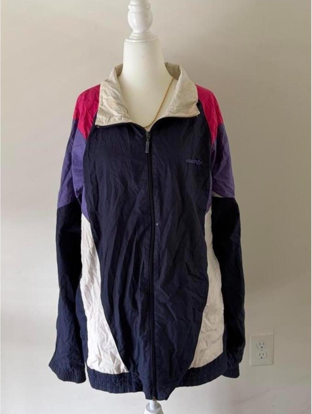 Vintage Adidas Colorblock Windbreaker Jacket | Y2K 90s Track Zip-Up Top